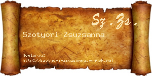Szotyori Zsuzsanna névjegykártya