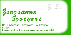 zsuzsanna szotyori business card